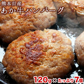 【ふるさと納税】熊本県産あか牛ハンバーグ 7個入《7-14日以内に出荷予定(土日祝除く)》