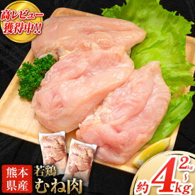 【ふるさと納税】＼内容量が選べる！／大容量 鶏肉 熊本県産 若鶏むね肉 内容量選べる 2kg または 4kg《30日以内に出荷予定(土日祝除く)》 　モモ肉 モモ 若鶏モモ 鶏モモ ムネ 鶏ムネ ムネ肉 若鶏ムネ