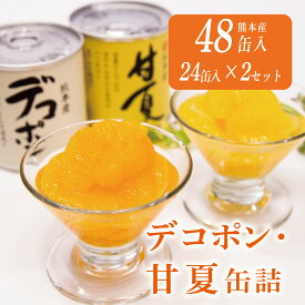 【ふるさと納税】缶詰 フルーツ缶詰 ギフト かんづめ デコポン 甘夏 みかん 缶切り不要 EO缶 保存食　デコポン、甘夏缶詰（48缶）