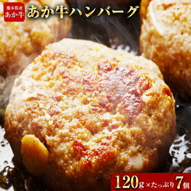 【ふるさと納税】あか牛ハンバーグ 熊本県産あか牛を使用した贅沢ハンバーグたっぷり7個入り あか牛 赤牛 あかうし《7-14日以内に出荷予定(土日祝除く)》 熊本県 葦北郡 津奈木町