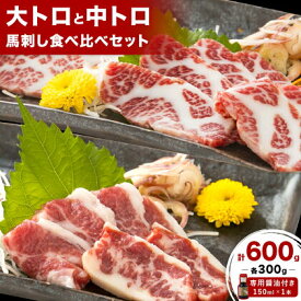 【ふるさと納税】大トロ 中トロ 馬刺し 各300g 食べ比べ 計600g (専用醤油付き150ml×1本) 桜屋 《30日以内に出荷予定(土日祝除く)》熊本県 葦北郡 津奈木町 送料無料 肉 馬肉 馬さし