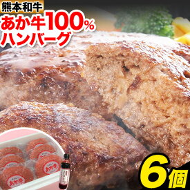 【ふるさと納税】あか牛 100％ハンバーグ 120g×6個 あか牛のたれ付き 熊本県産 あか牛 あかうし 三協畜産 《30日以内に出荷予定(土日祝除く)》 熊本県 津奈木町 タレ付き ハンバーグ 熊本和牛 送料無料