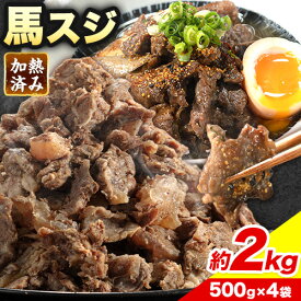 【ふるさと納税】馬スジ 2kg《60日以内に出荷予定(土日祝除く)》加熱済 馬肉 お肉 馬スジ 贈答 ギフト グルメ お取り寄せ 熊本県 津奈木町 加熱済 加熱済み 馬すじ すじ肉 送料無料 おつまみ