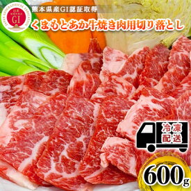 【ふるさと納税】焼肉セット 炭火 牛肉 あか牛 600g 熊本県産 GI認証取得 くまもと 赤牛 熊本 和牛 肥後 焼き肉用 切り落とし 配送不可:離島 お肉