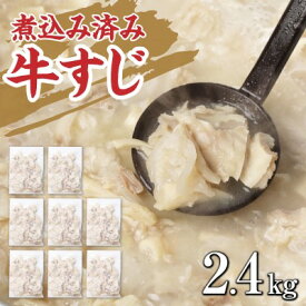 【ふるさと納税】牛すじ ボイル 下ゆで処理済 2.4kg 配送不可 離島 食材 夕飯 冷凍 一口サイズ おでん 牛スジ 煮込み うどん お好み焼き トッピング 牛スジカレー 材料