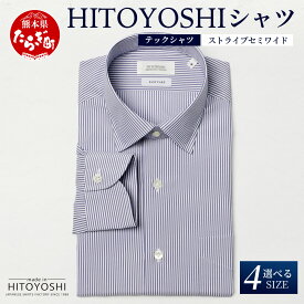 【ふるさと納税】HITOYOSHI テックシャツ 長袖 ストライプ セミワイド 4サイズ【 イージーケア 年間素材 速乾 軽量 日本製 HITOYOSHI シャツ クールマックス 紳士用 】 国産 国内 生産 メンズ シャツ ビジネス 熊本 送料無料