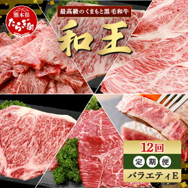 【ふるさと納税】《定期便12回》くまもと 黒毛和牛 (和王) バラエティ 定期便E ブランド牛 定期便 肉 サーロイン ロース ステーキ モモ すき焼き しゃぶしゃぶ 焼肉 焼き肉 牛肉 1年 12か月 定期便 お肉 定期便 セット バラエティー プレミアム品質 冷凍 送料無料