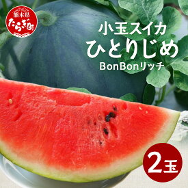 【ふるさと納税】小玉スイカ ひとりじめ BonBonリッチ 2玉2玉 (1玉1kg〜2kg) 8月上旬～順次発送 すいか 旬 果物 フルーツ 甘い 熊本県 多良木町 ひとりじめ かわいい 食べきりサイズ 送料無料