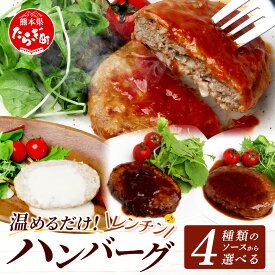 【ふるさと納税】温めるだけ！ 4種のソース選べる レンチン ハンバーグ ≪ トマト / ホワイト / ペッパー /ブラウンシチュー ≫ 10個 小分け タイパ ハンバーグ レンジ 湯せん 簡単 大容量 レトルト ハンバーグ 温めるだけ 冷凍 個包装 送料無料
