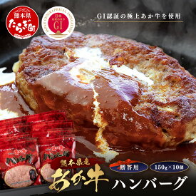【ふるさと納税】GI認証 くまもと あか牛 ハンバーグ《お歳暮対応》150g×10個 贈答 用 牛肉 100％ 生 ハンバーグ 冷凍 贈り物 お中元 お歳暮 グルメ ギフト 熊本県産 あかうし はんばーぐ 年末 ご挨拶 総菜 惣菜 和牛 牛肉 オオツカ 肉 国産 冷凍 九州産 熊本県 送料無料