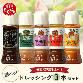 【ふるさと納税】最短翌々日～5日以内発送 野菜で野菜を食べる ドレッシング 3本 セット お歳暮 ギフト 詰め合わせ 感謝 贈り物 選べる 野菜 人参 玉葱 黒胡椒 ブロッコリー 生姜 おすすめ 最短翌々日発送 翌々日発送 すぐ届く 熊本県 多良木町 調味料 送料無料
