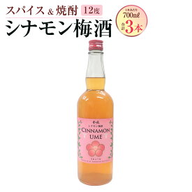 【ふるさと納税】スパイス ＆ 焼酎 シナモン梅酒 12度＜選べる容量＞700ml×1本／2本／3本 梅酒 シナモン スパイス梅酒 本格米焼酎 米焼酎 氷砂糖 酒 お酒 炭酸割り オンザロック 瓶 常温 お取り寄せ 熊本県 湯前町 送料無料