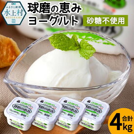 【ふるさと納税】球磨の恵みヨーグルト（砂糖不使用）合計4kg 1kg×4パック 乳製品 生乳 無糖 プレーン 朝食 スイーツ おやつ 熊本県産 九州産 国産 冷蔵 送料無料