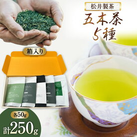 【ふるさと納税】 【栽培期間中農薬・化学肥料不使用】お茶 五木茶50g×5種セット 計250g [松井製茶 熊本県 五木村 51120217] セット 緑茶 茶葉 冠茶 玉緑茶 在来種 かなやみどり 白折 五木茶