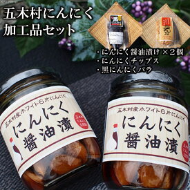 【ふるさと納税】 五木村にんにく加工品セット [子守唄の里五木 熊本県 五木村 51120327] にんにくチップス 黒にんにく にんにく醤油漬 熊本県 特産