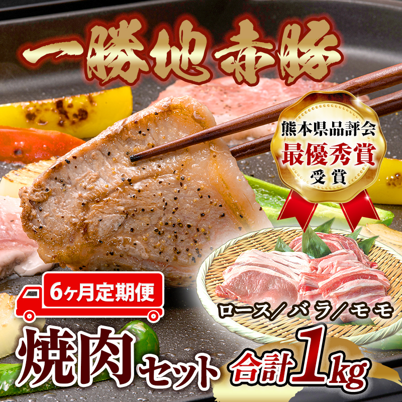  ≪6ヵ月定期≫一勝地赤豚焼肉セット(1kg) FKP9-460
