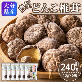 【ふるさと納税】 大分県 国東半島産 どんこ椎茸 (計240g・40g×6袋) 椎茸 シイタケ 小分け 肉厚 きのこ キノコ おかず お惣菜 惣菜 常温【opap002】【大分乾物】