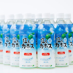 【ふるさと納税】塩とカボス (495ml×24本) かぼす ドリンク ジュース カボス 塩 飲料 ペットボトル 防災 常温 【opbz016】【さいき本舗 城下堂】