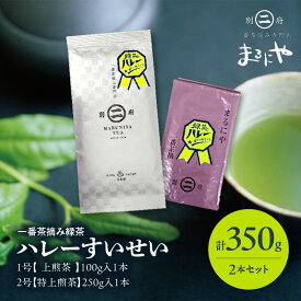 【ふるさと納税】緑茶 ハレーすいせい 2号 特上煎茶 タイプ 大 250g入 ハレーすいせい 1号 上煎茶 小 100g入 2本 セット お茶葉 グリーンティー グリーン茶 飲料 飲み物 飲み比べ 一番茶 ティータイム お返し お取り寄せ 九州産 国産 別府市 大分県 送料無料