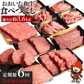 【ふるさと納税】【定期便6回（2か月毎お届け）】 おおいた和牛食べつくし 合計3,650g タレ付き | リブステーキ もも肉しゃぶしゃぶ 上カルビ 上ロース 切り落とし もも肉ステーキ お肉 肉 牛 牛肉 和牛 定期 定期便 国産 九州産 大分県産 冷凍 大分県 中津市 送料無料