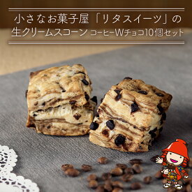 【ふるさと納税】発酵バター香る濃厚リッチな生クリーム スコーン (コーヒーWチョコ) 10個セット 手作り プレーン コーヒー チョコレート お菓子 おやつ ギフト