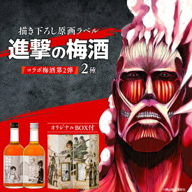【ふるさと納税】描き下ろし原画ラベル「進撃の巨人」梅酒-Bande- 500ml×2(化粧箱入)　日田市 / 株式会社おおやま夢工房 梅酒 本格梅酒 梅[ARCW014]