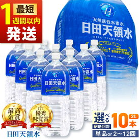 【ふるさと納税】【最短1週間以内発送】【選べる回数】日田天領水 2L×10本 天然水 ミネラルウオーター 飲料水 水 みず アウトドア キャンプ 備蓄 防災 常温 日田市 / グリーングループ株式会社 [AREG020-031]