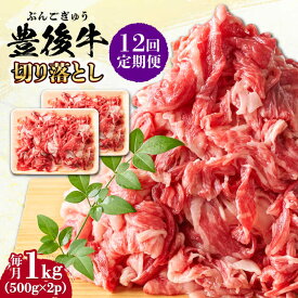 【ふるさと納税】【全12回定期便】【期間限定】 小分けで便利！おおいた豊後牛 牛肉 切り落とし 1kg (500g×2) 日田市 / 株式会社MEAT PLUS　肉 牛肉 和牛[AREI046]