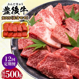 【ふるさと納税】【全12回定期便】おおいた豊後牛 赤身モモ 焼肉用 500g 日田市 / 株式会社MEAT PLUS　牛 うし 黒毛和牛 和牛 豊後牛[AREI094]
