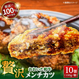 【ふるさと納税】おおいた和牛贅沢メンチカツ(約100g×10個) 和牛 おおいた和牛 メンチカツ 惣菜 豊後牛 おかず 豊後牛 サンドイッチ 国産 日田市 / (株)吉野(デリカミート吉野) [ARFE004]