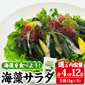 【ふるさと納税】 ＜内容量が選べる＞ 海藻サラダ (計4袋or12袋・1袋あたり3P入) 海藻 寒天 ヘルシー ダイエット カロリーオフ サラダ 酢の物 スープ 常温【CW11・CW39】【山忠】