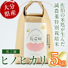 【ふるさと納税】【令和7年産】減農薬特別栽培米 はなご縁 (計5kg) 米 ひのひかり ヒノヒカリ 精米 白米 大分県産 数量限定 大分県 佐伯市【HD129】【さいき本舗 城下堂】