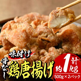 【ふるさと納税】老舗店の味付けから揚げ (計1kg・500g×2袋) 国産 から揚げ からあげ 味付き 簡単 冷凍 お取り寄せ 惣菜 おかず おつまみ 揚げるだけ 小分け 【HD141】【一般財団法人 観光まちづくり佐伯】