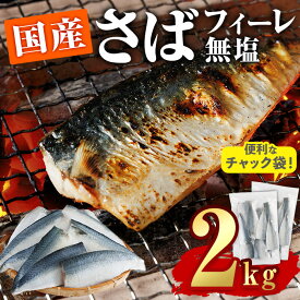 【ふるさと納税】 さば フィーレ 無塩 (計2kg・1kg×2袋) サバ 鯖 切り身 フィレ パラパラ冷凍 無塩 国産 便利 簡単 【AQ101】【やまろ渡邉】
