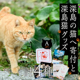 【ふるさと納税】深島の猫へ寄付と深島猫グッズ (Aプラン・計4種) 猫 ネコ ねこ 寄附 ポストカード カレンダー ハンドタオル 大分県 佐伯市【EK08】【でぃーぷまりん】