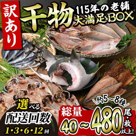 ＜お届け回数が選べる！＞定期便・訳あり・干物大満足BOX(1回総量40枚・全3回/隔月/総量120枚・全6回/隔月/総量240枚・全12回/毎月/総量480枚)セット 干物 みりん 丸干し 開き 魚 海鮮 冷凍 詰め合わせ 簡単調理【AQ68・AQ85・AQ90・AQ91】【株式会社　やまろ渡邉】