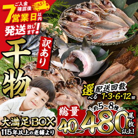【ふるさと納税】 ＼レビュー満足度約94％／ 訳あり 干物 大満足BOX (総量40枚～480枚・約5～8種) スピード発送 訳あり 大満足 BOX 干物 みりん干し あじ アジ かます カマス ブリ さば いわし たい 丸干し 魚 海鮮 冷凍 詰め合わせ 簡単調理 【AQ68・AQ85・AQ90・AQ91】