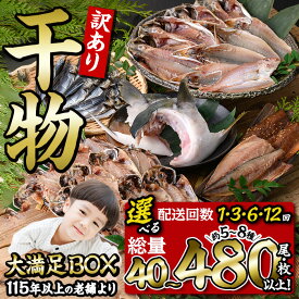 【ふるさと納税】 ＼ 高評価 ★ レビュー満足度約94％／ 訳あり 干物 大満足BOX (総量40枚～480枚・約5～8種) 訳アリ 規格外 鯖 さば 定期便 小分け おまかせ詰め合わせ 簡易包装 魚 国産【AQ68・AQ85・AQ90・AQ91】