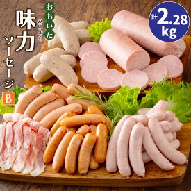 【ふるさと納税】大分の"美味しい"で、いつもの食卓をより贅沢に！ おおいた味力ソーセージB セット 2.28kg 2280g 6種 12パック 詰め合わせ 詰合せ ソーセージ ウインナー フランクフルト ベーコン ボロニア 粗挽き 冷凍 九州産 大分県産 送料無料