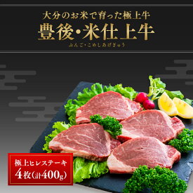 【ふるさと納税】ヒレステーキ 4枚 (計400g) 牛肉 ステーキ 赤身 ヒレ 豊後・米仕上牛 数量限定 希少部位 国産 肉 冷凍 送料無料 九州産 ブランド牛 ステーキ肉