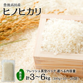 【ふるさと納税】令和7年産 無洗米 ヒノヒカリ 3kg~6kg (2合) 真空パック 選べる【袋数：10袋／20袋】 ひのひかり 米 精米 小分け 便利 大分県産 ふるさと納税 送料無料 長期保存