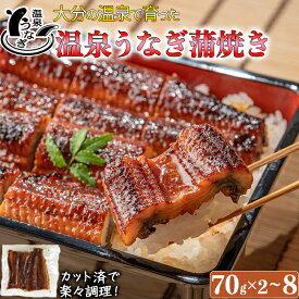 【ふるさと納税】 【12月14日決済分まで年内発送】 完全無投薬養殖！大分水産の温泉うなぎ蒲焼（カット）70g×2〜8パック 国産 鰻 鰻屋 小分け 食べきり 冷凍 真空 スタミナ レンチン 選べる 140g 210g 280g 560g 年内 発送 配送 ＜104-701_5＞