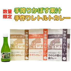 【ふるさと納税】【数量限定】手搾りかぼす果汁と人気のレトルトカレー食べ比べ3種の詰め合わせ＜092-003_5＞