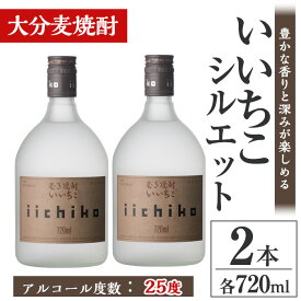【ふるさと納税】いいちこシルエット 25度(計1.44L・720ml×2本)酒 お酒 むぎ焼酎 720ml 麦焼酎 いいちこ アルコール 飲料 常温【106101301】【酒のひろた】