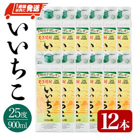 【ふるさと納税】 いいちこ 25度 パック(計10.8L・900ml×12本)酒 お酒 むぎ焼酎 900ml 麦焼酎 常温 いいちこ 三和酒類 紙パック スピード発送 【107304400】【時枝酒店】