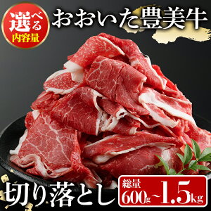 【ふるさと納税】<内容量が選べる!>おおいた豊美牛 切り落とし (計600g・計1.5kg) 牛肉 お肉 切り落とし 切り落し 切落し こま切れ すき焼き 肉じゃが【112100400・112101400】【ミートクレスト