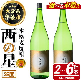 【ふるさと納税】＜本数が選べる！＞西の星 ビン 25度(1800ml・2本、4本、6本)酒 お酒 焼酎 麦焼酎 アルコール 三和酒類【114001400・114001500・114001600】【一般社団法人　地域商社USA】