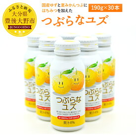 【ふるさと納税】つぶらなユズ190g×30本 果実飲料 ゆず 柚子 缶 送料無料