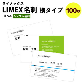 【ふるさと納税】LIMEX(ライメックス）名刺 横タイプ 100枚 作成 印刷 シンプル名刺 モノクロ カラー デザイン名刺 メンズ レディース 送料無料