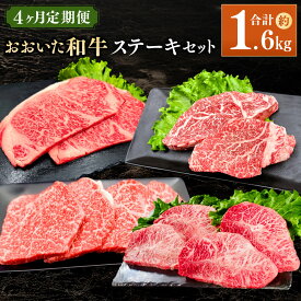 【ふるさと納税】【4ヶ月定期便】おおいた和牛ステーキセット 合計約1.6kg 和牛 おおいた和牛 牛肉 月替わり 食べ比べ 4回 定期便 料理 焼肉 焼き肉 BBQ バーベキューお肉 肉 ミスジ サーロイン ヒレ 赤身 ステーキ 冷凍 国産 九州産 大分県産